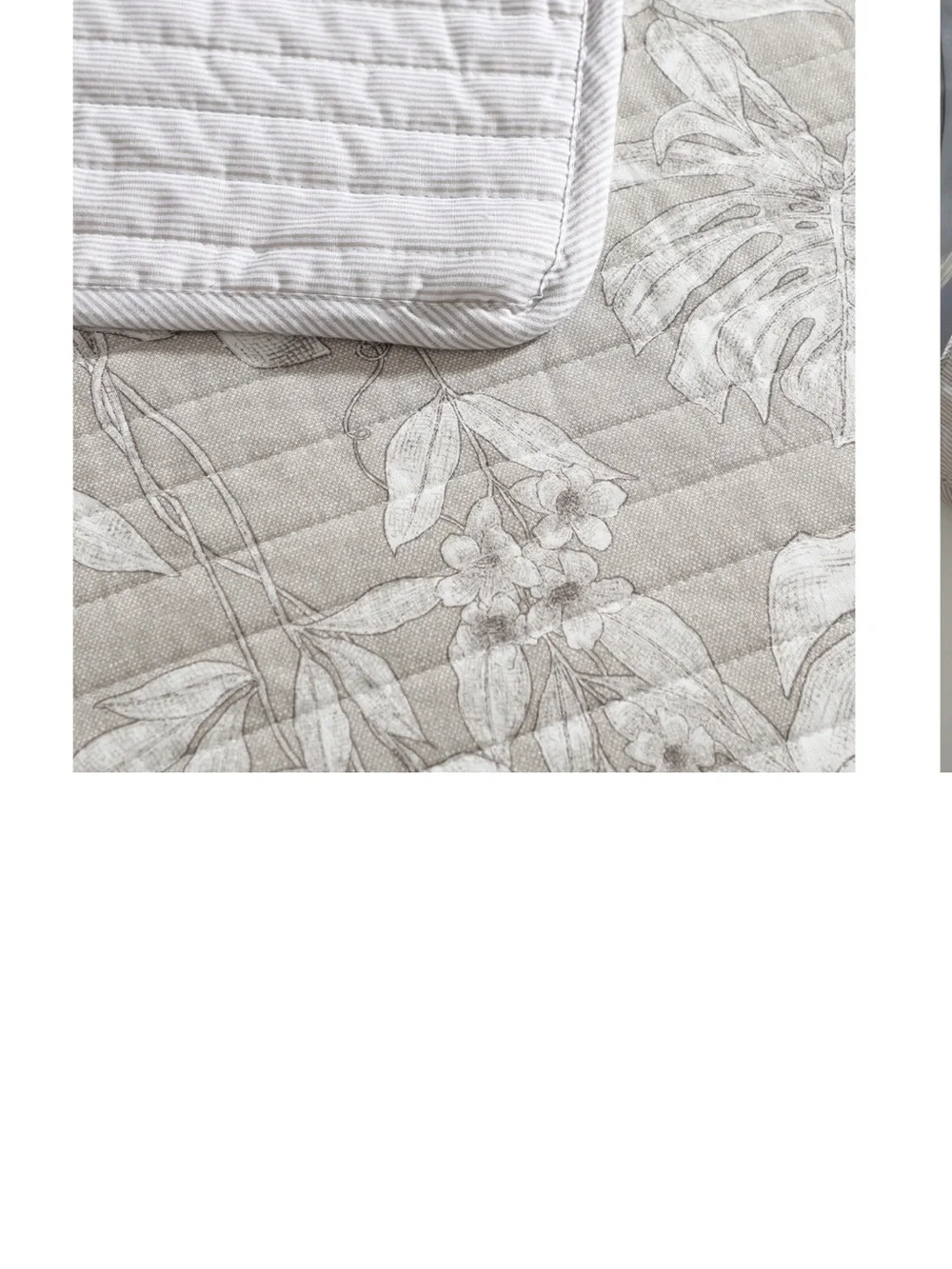 NWT Tommy Bahama Neutral Floral Cotton Quilt Set - Beige and Cream